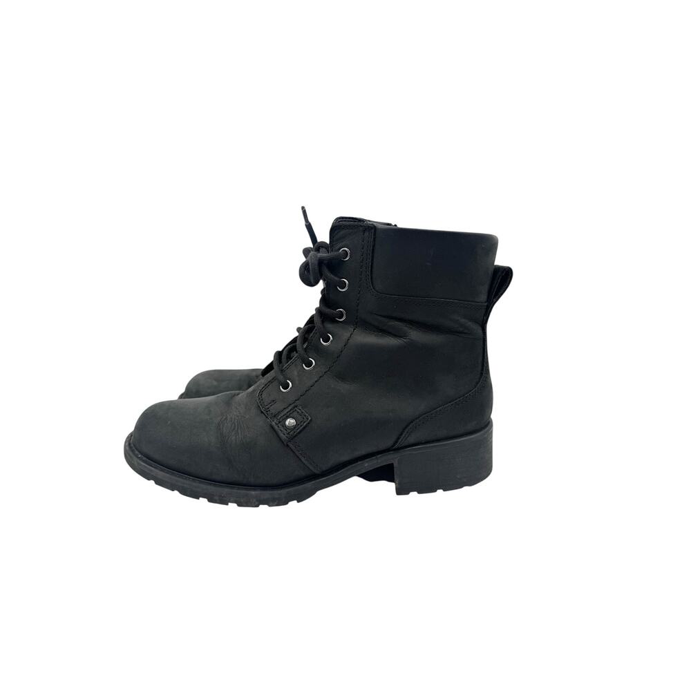 Clarks Orinoco Spice Black Leather Lace Up Ankle Boots Women's Size 9M